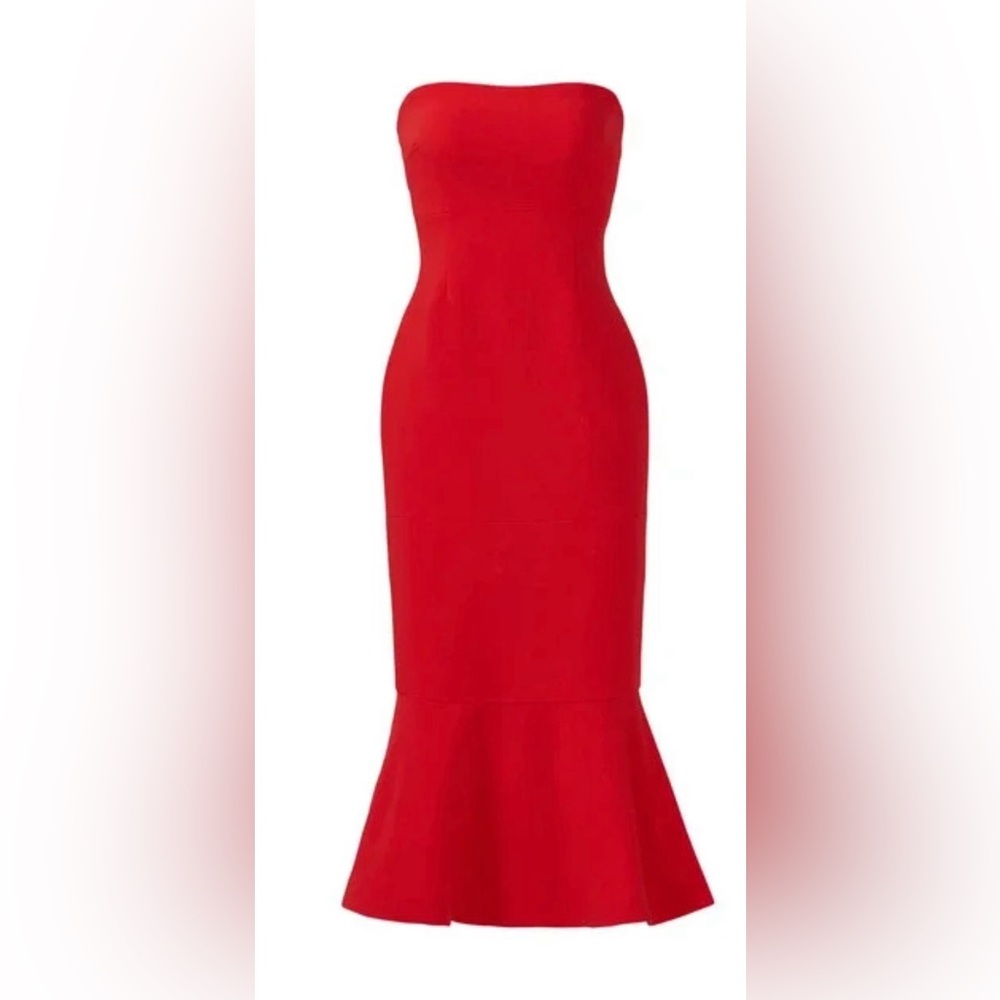 Cinq à Sept Vibrant Red Midi Dress